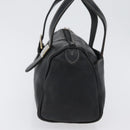 Burberrys Hand Bag Leather Black Gold Auth bs33429-4