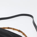 GUCCI Bambus Umhängetasche Nylon 2-Wege Schwarz Silber 000 2404 0509 Auth bs33431-10