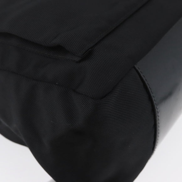 GUCCI Bambus Umhängetasche Nylon 2-Wege Schwarz Silber 000 2404 0509 Auth bs33431