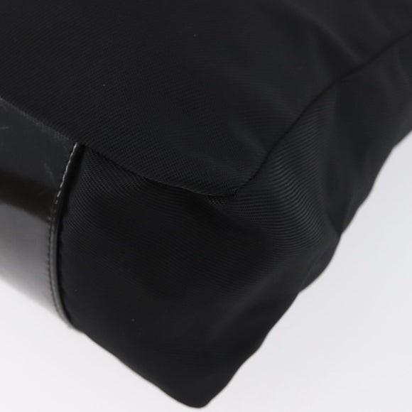 GUCCI Bambus Umhängetasche Nylon 2-Wege Schwarz Silber 000 2404 0509 Auth bs33431