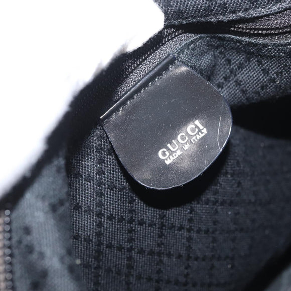 GUCCI Bambus Umhängetasche Nylon 2-Wege Schwarz Silber 000 2404 0509 Auth bs33431