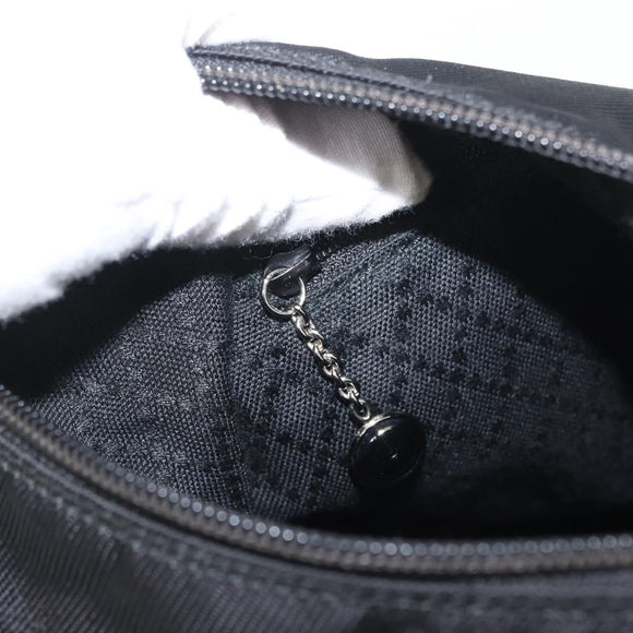 GUCCI Bambus Umhängetasche Nylon 2-Wege Schwarz Silber 000 2404 0509 Auth bs33431