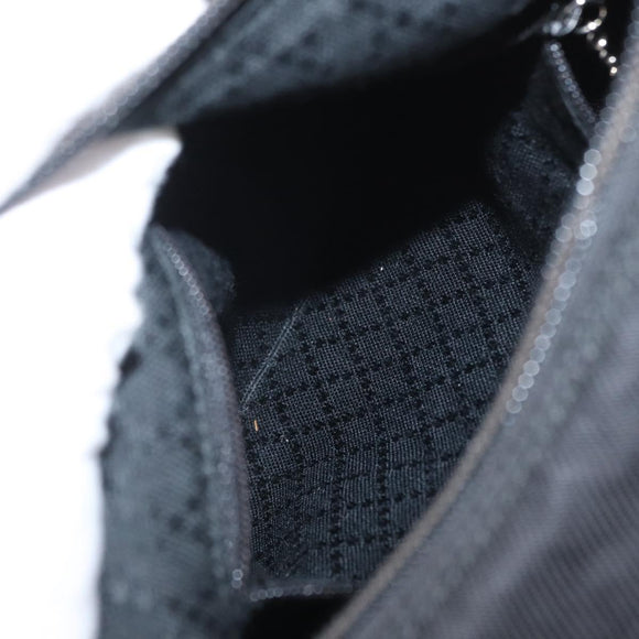 GUCCI Bambus Umhängetasche Nylon 2-Wege Schwarz Silber 000 2404 0509 Auth bs33431