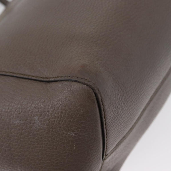 GUCCI Tote Bag Leather Brown Gold 354408 Auth bs33432