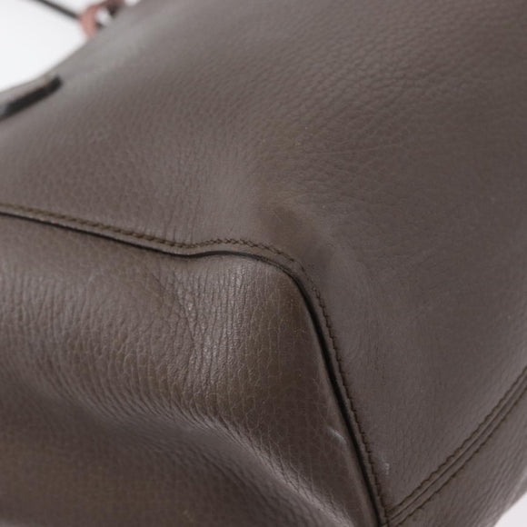 GUCCI Tote Bag Leather Brown Gold 354408 Auth bs33432