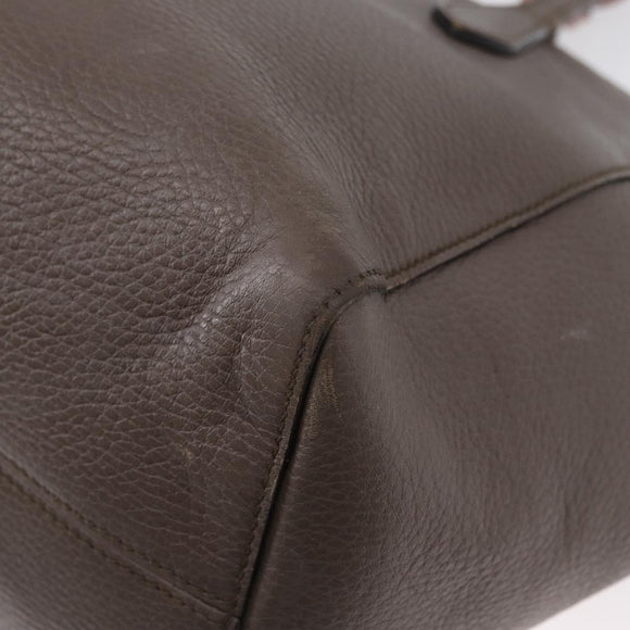 GUCCI Tote Bag Leather Brown Gold 354408 Auth bs33432