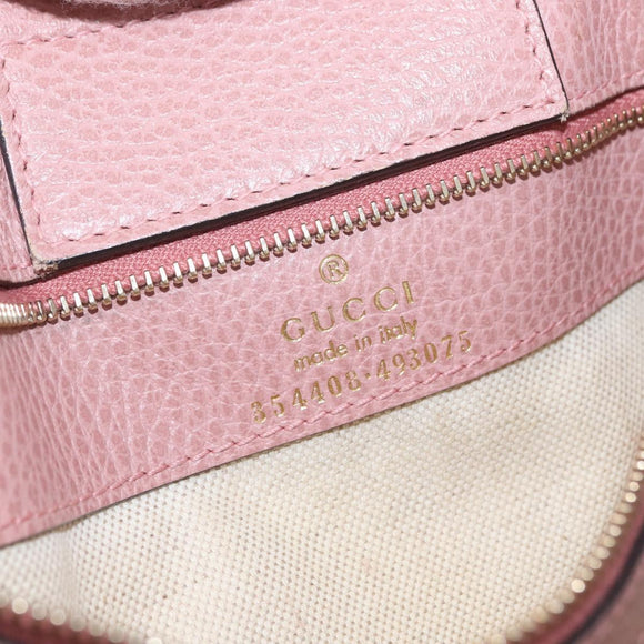 GUCCI Tote Bag Leather Brown Gold 354408 Auth bs33432