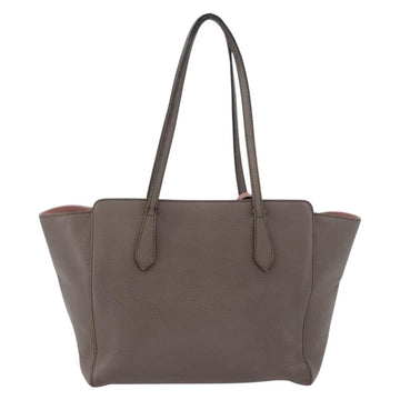 GUCCI Tote Bag Leather Brown Gold 354408 Auth bs33432 - 0