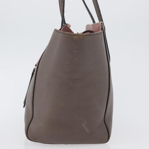 GUCCI Tote Bag Leather Brown Gold 354408 Auth bs33432