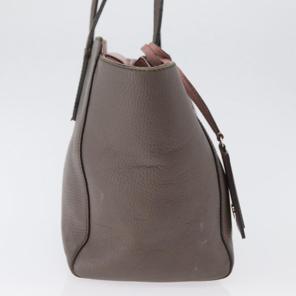 GUCCI Tote Bag Leather Brown Gold 354408 Auth bs33432