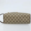 GUCCI GG Supreme Clutch Bag PVC Leather Beige Gold 014 58 6086 Auth bs33434-5