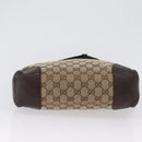 GUCCI GG Canvas Shoulder Bag Beige Silver 114273 Auth bs33435-6