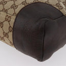 GUCCI GG Canvas Shoulder Bag Beige Silver 114273 Auth bs33435-15
