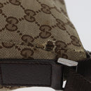 GUCCI GG Canvas Shoulder Bag Beige Silver 114273 Auth bs33435-4