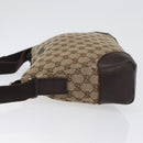GUCCI GG Canvas Shoulder Bag Beige Silver 114273 Auth bs33435-5
