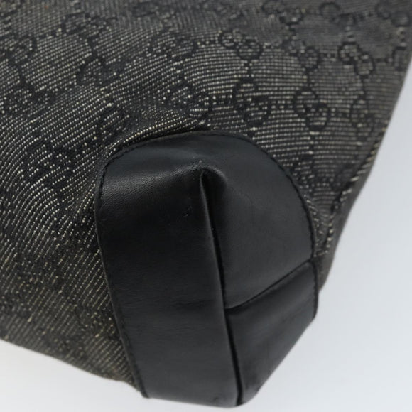 GUCCI GG Canvas Tote Bag Black Silver 28893 Auth bs33436