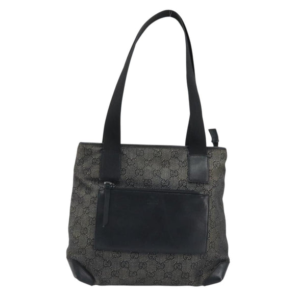 GUCCI GG Canvas Tote Bag Black Silver 28893 Auth bs33436
