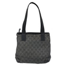 GUCCI GG Canvas Tote Bag Black Silver 28893 Auth bs33436-2