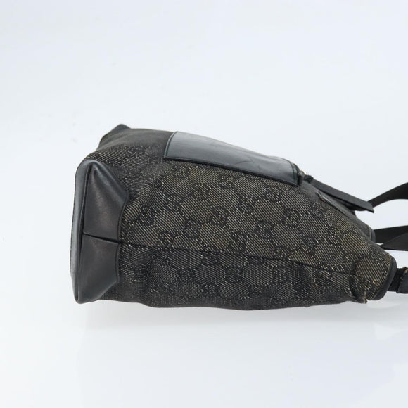 GUCCI GG Canvas Tote Bag Black Silver 28893 Auth bs33436