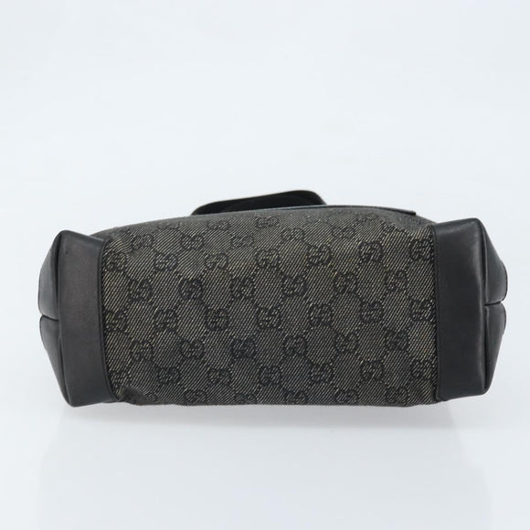 GUCCI GG Canvas Tote Bag Black Silver 28893 Auth bs33436