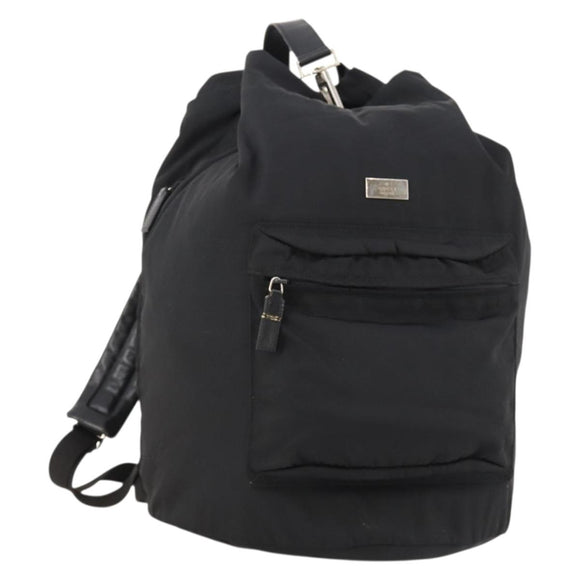 GUCCI Backpack Nylon Black Silver 019 0585 Auth bs33437
