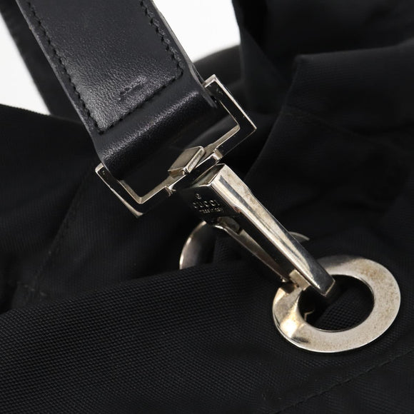 GUCCI Backpack Nylon Black Silver 019 0585 Auth bs33437