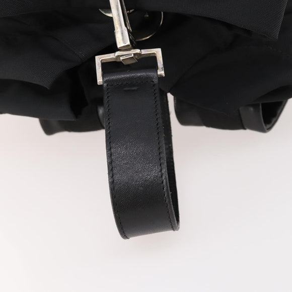 GUCCI Backpack Nylon Black Silver 019 0585 Auth bs33437