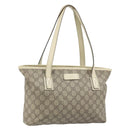 GUCCI GG Supreme Tote Bag PVC Beige Silver 181086 Auth bs33438-1