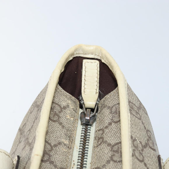 GUCCI GG Supreme Tote Bag PVC Beige Silver 181086 Auth bs33438