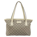 GUCCI GG Supreme Tote Bag PVC Beige Silver 181086 Auth bs33438-13