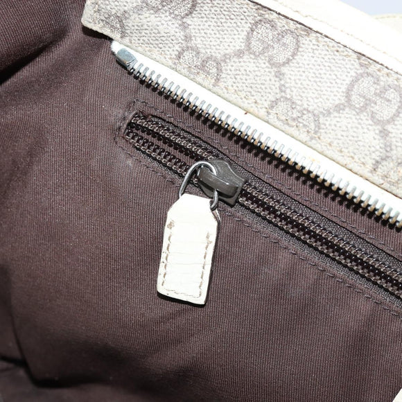 GUCCI GG Supreme Tote Bag PVC Beige Silver 181086 Auth bs33438