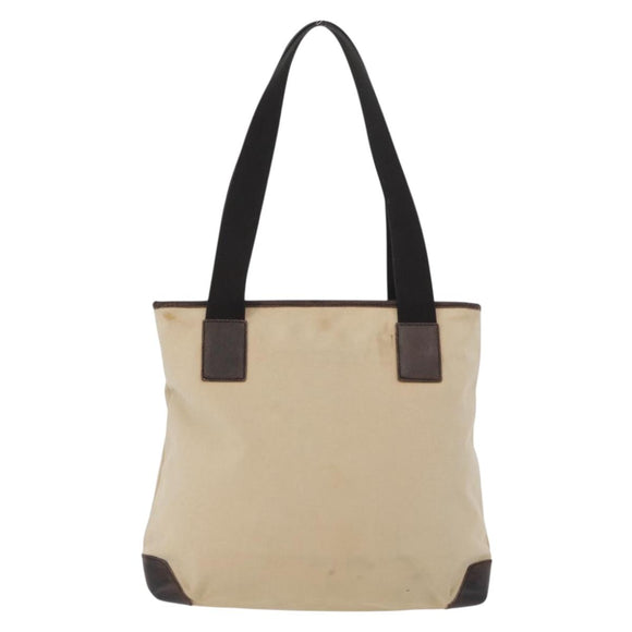 GUCCI Tote Bag Nylon Beige Silver 28893 Auth bs33439