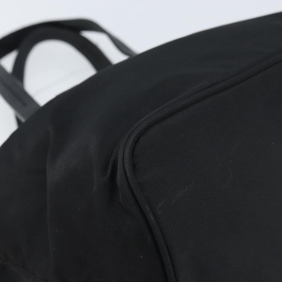 PRADA Hand Bag Nylon Black Silver Auth bs33442