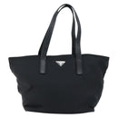 PRADA Hand Bag Nylon Black Silver Auth bs33442-13