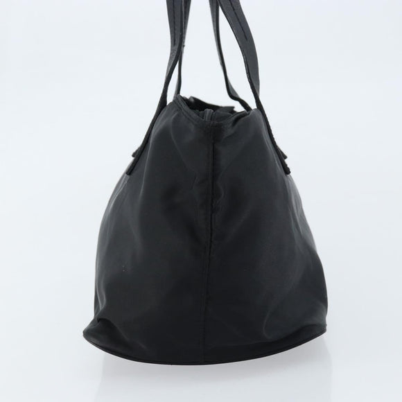 PRADA Hand Bag Nylon Black Silver Auth bs33442
