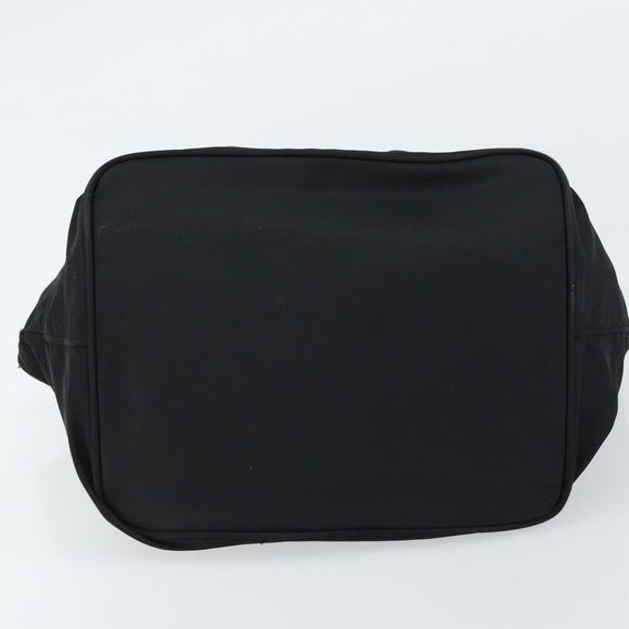 PRADA Hand Bag Nylon Black Silver Auth bs33442