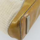 PRADA Hand Bag Canvas White Silver Auth bs33443-16