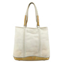 PRADA Hand Bag Canvas White Silver Auth bs33443-2