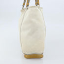PRADA Hand Bag Canvas White Silver Auth bs33443-3