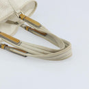 PRADA Hand Bag Canvas White Silver Auth bs33443-7