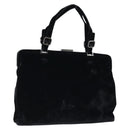 PRADA Hand Bag Velor Black Silver Auth bs33444-1