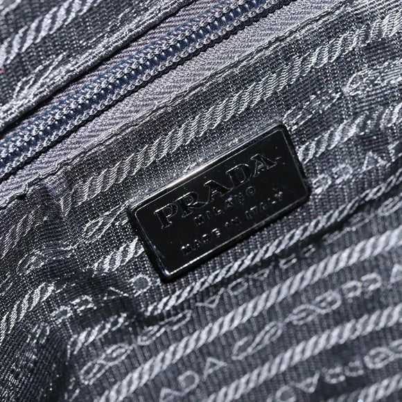 PRADA Hand Bag Velor Black Silver Auth bs33444