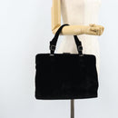 PRADA Hand Bag Velor Black Silver Auth bs33444-24