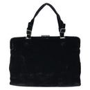 PRADA Hand Bag Velor Black Silver Auth bs33444-2