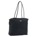 PRADA Hand Bag Nylon Black Silver Auth bs33445-1