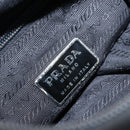 PRADA Hand Bag Nylon Black Silver Auth bs33445-19