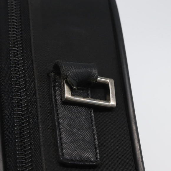 PRADA Hand Bag Nylon Black Silver Auth bs33447