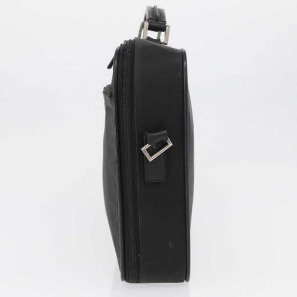 PRADA Hand Bag Nylon Black Silver Auth bs33447