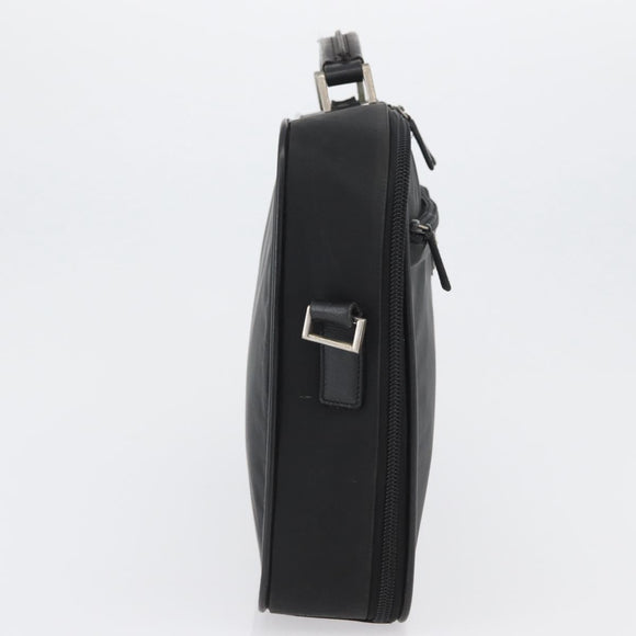 PRADA Hand Bag Nylon Black Silver Auth bs33447
