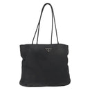 PRADA Hand Bag Nylon Black Silver Auth bs33448-1
